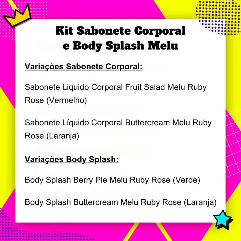 Kit Sabonete Corporal e Body Splash Melu